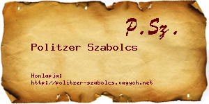 Politzer Szabolcs névjegykártya
